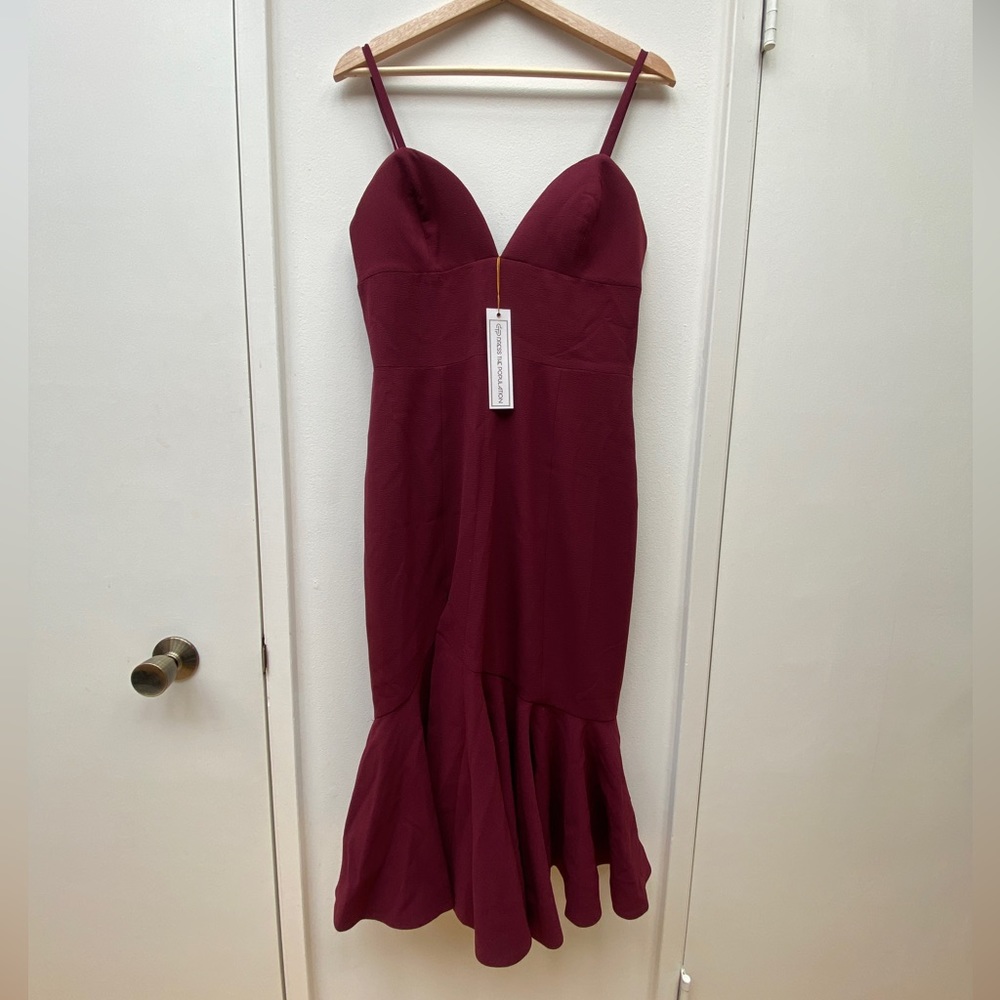 DRESS THE POPULATION Midi Dress